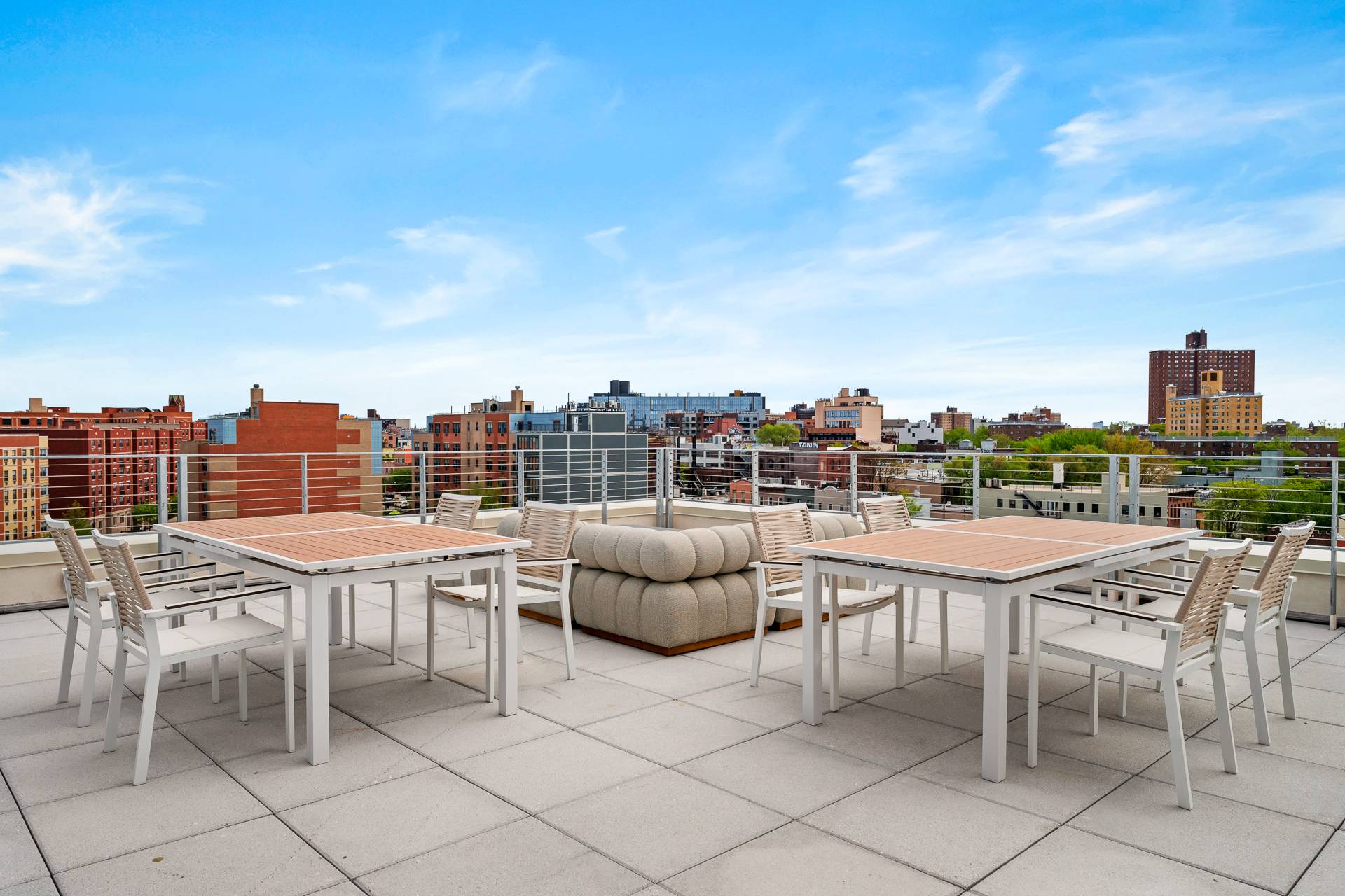 dining seating on outdoor roof deck