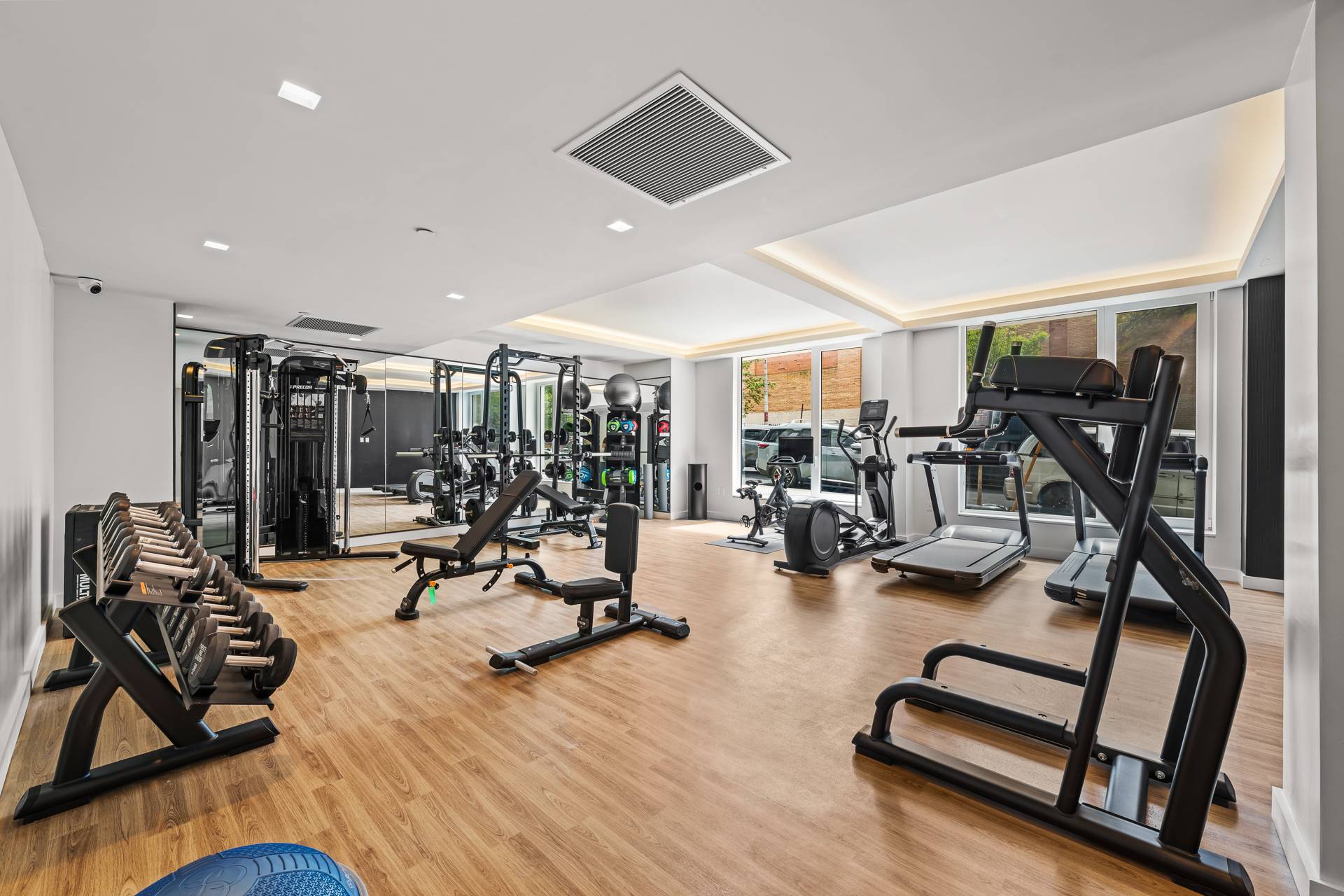 State-of-the-Art Fitness Center with wood floors