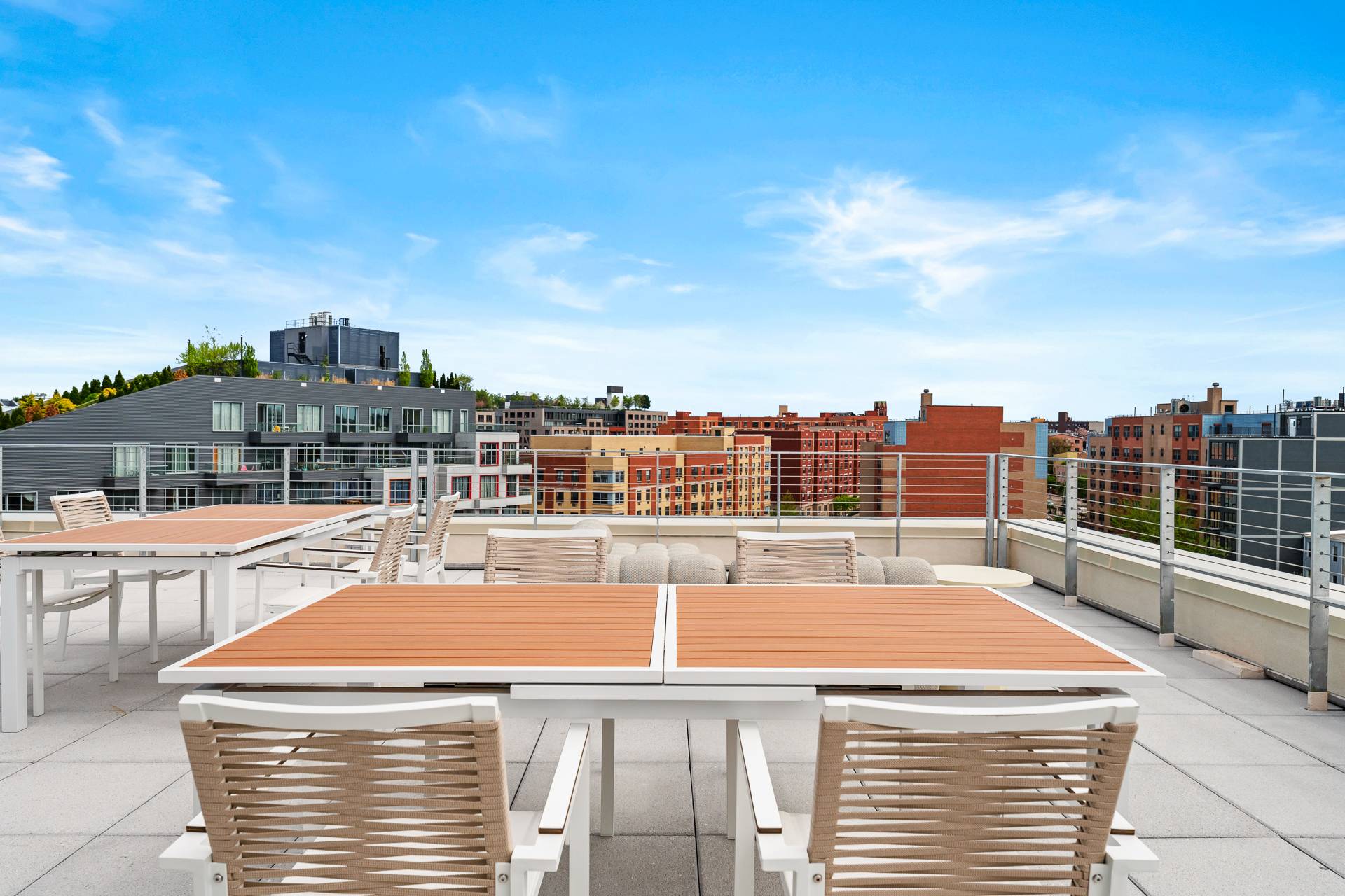 dining seating on outdoor roof deck