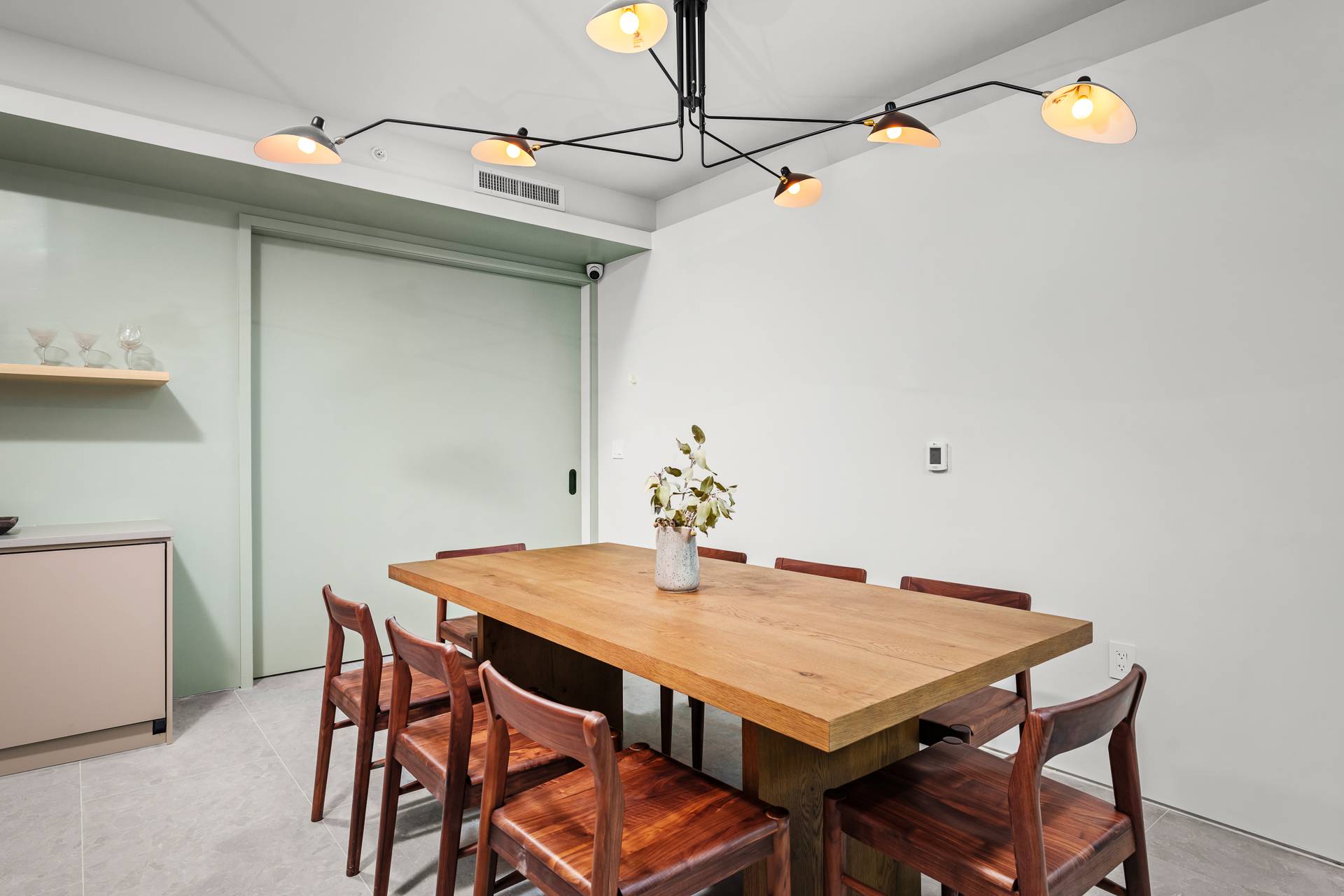 Large table with seating in lounge